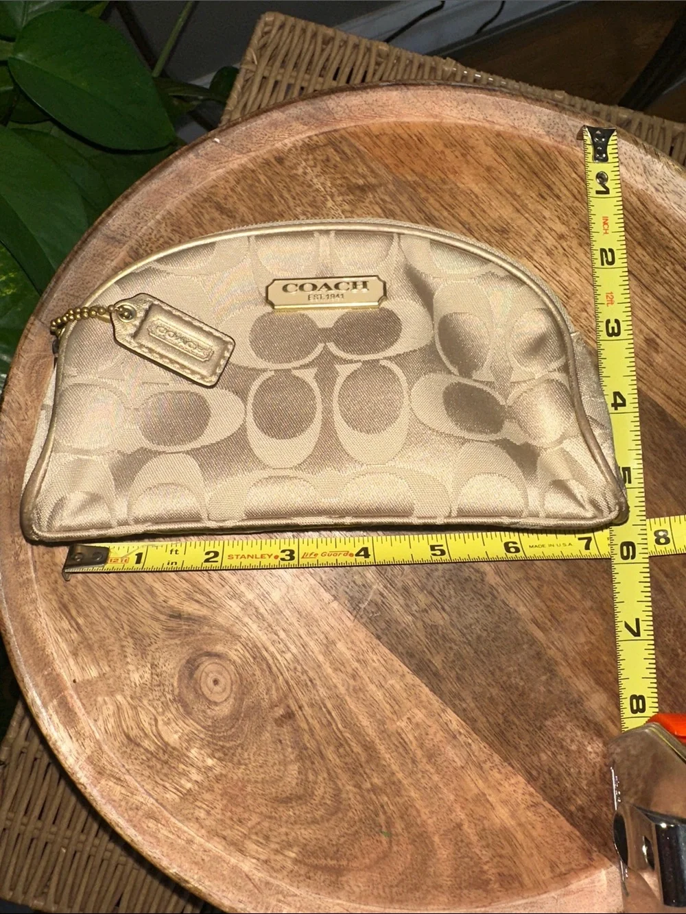 Coach Metallic Gold Signature Cosmetic Case
